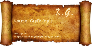 Kaute György névjegykártya